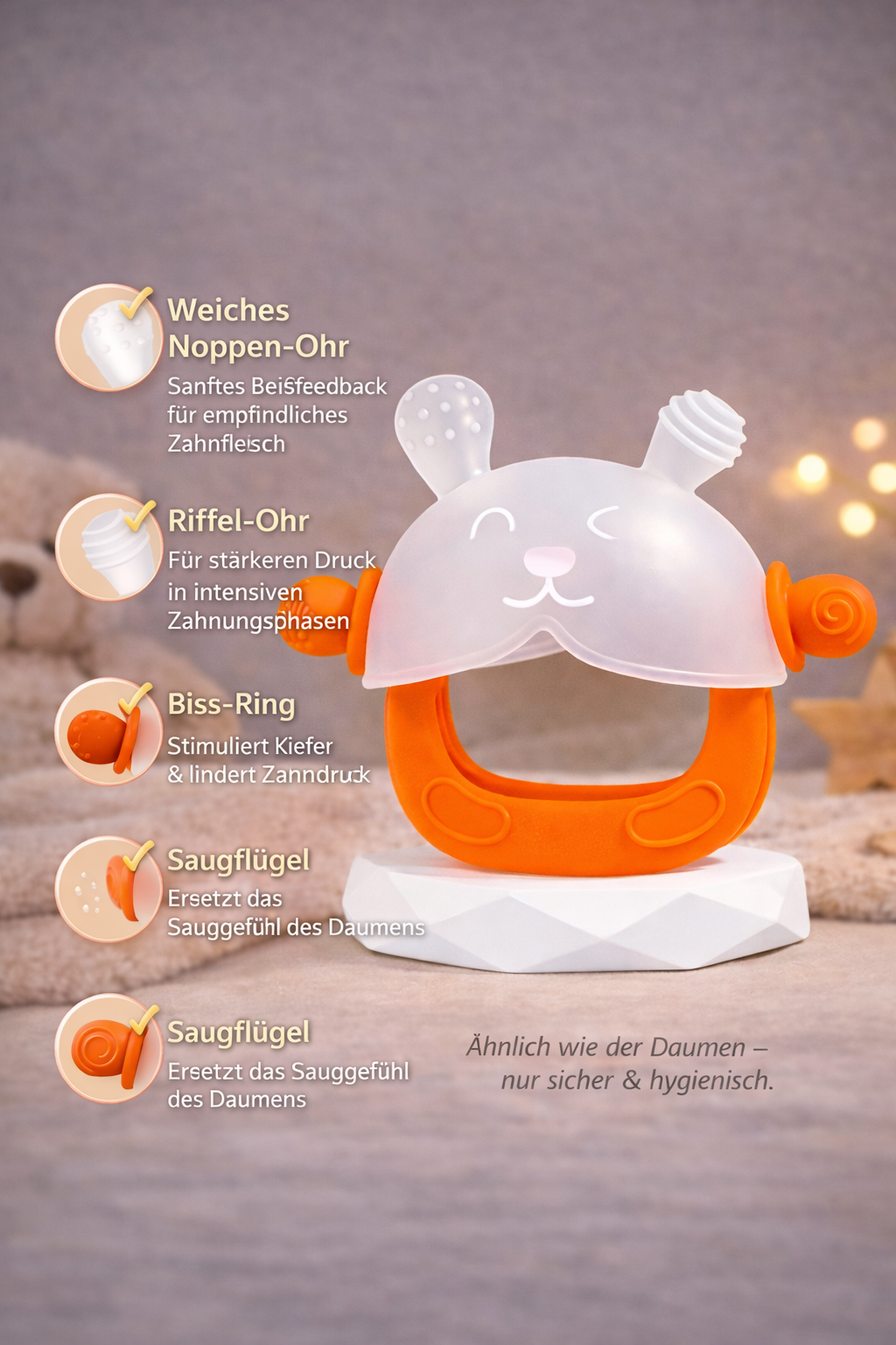 ❤️ NoThumb Baby Teether™ / Der Beißring, der Daumenlutschen ersetzt